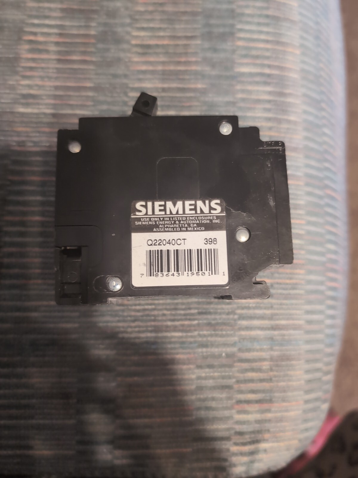 Siemens Q22040CT Circuit Breaker 4P 20/40A Type QT CU/AL 120/240VAC