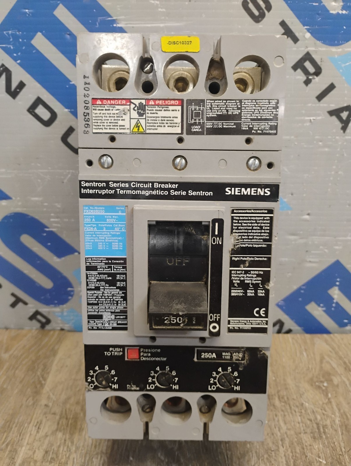 SIEMENS FXD63B150 SER.C CIRCUIT BREAKER 150A 600V