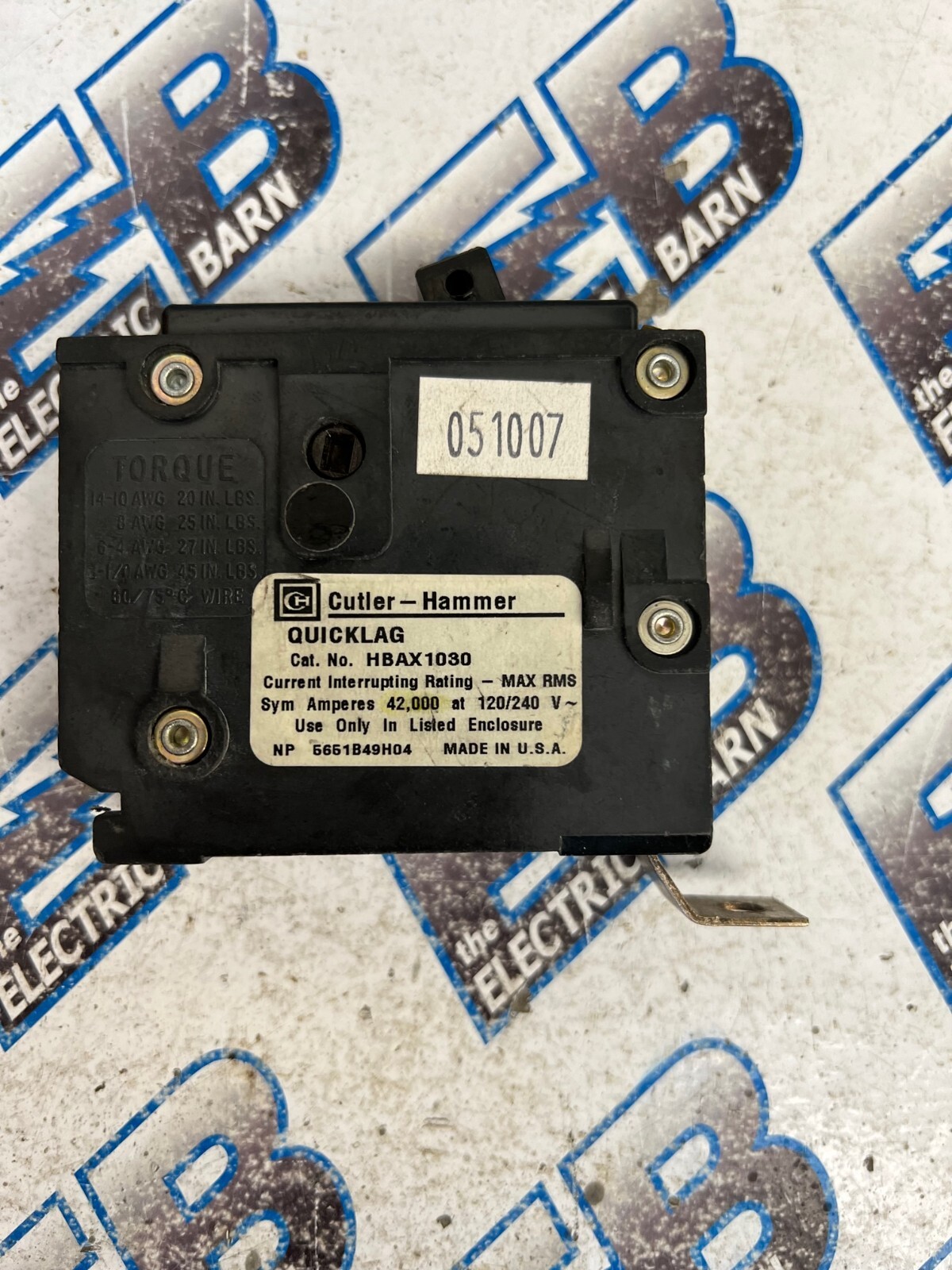 CUTLER HAMMER HBAX1030, 30 AMP, 120 VOLT, 1 POLE 42K Circuit Breaker- WARRANTY