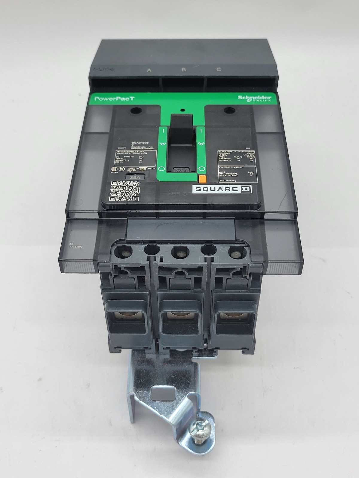 Square D BGA34035Y PowerPact I-Line Circuit Breaker 35A 3P 3PH 480V BG35