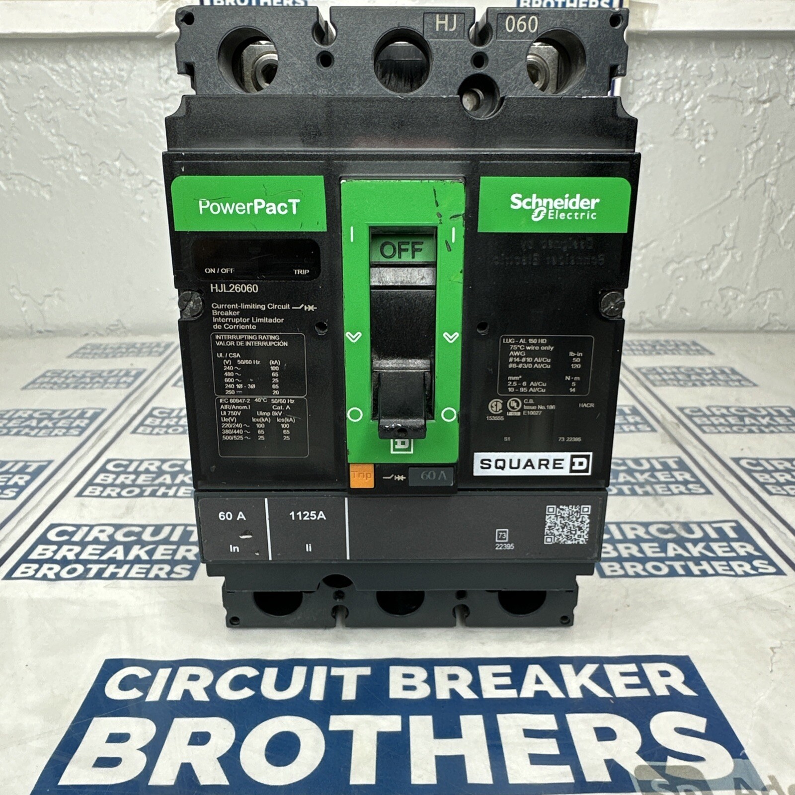 Square D HJL26060 60 Amp 600 Vac 2 Pole Circuit Breaker-Warranty (Ship Same Day)