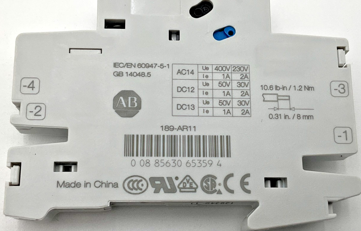 Allen Bradley 189-AR11 Circuit Breaker Auxiliary Contact 189AR11 New (TBI)