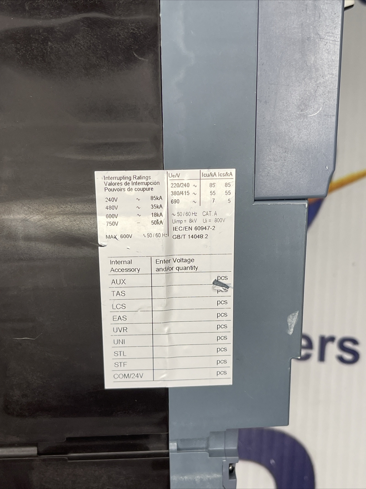 Siemens 3VA5340-5EC31-0AA0 400A 480V 3POLE 35kA Circuit Breaker New No Box