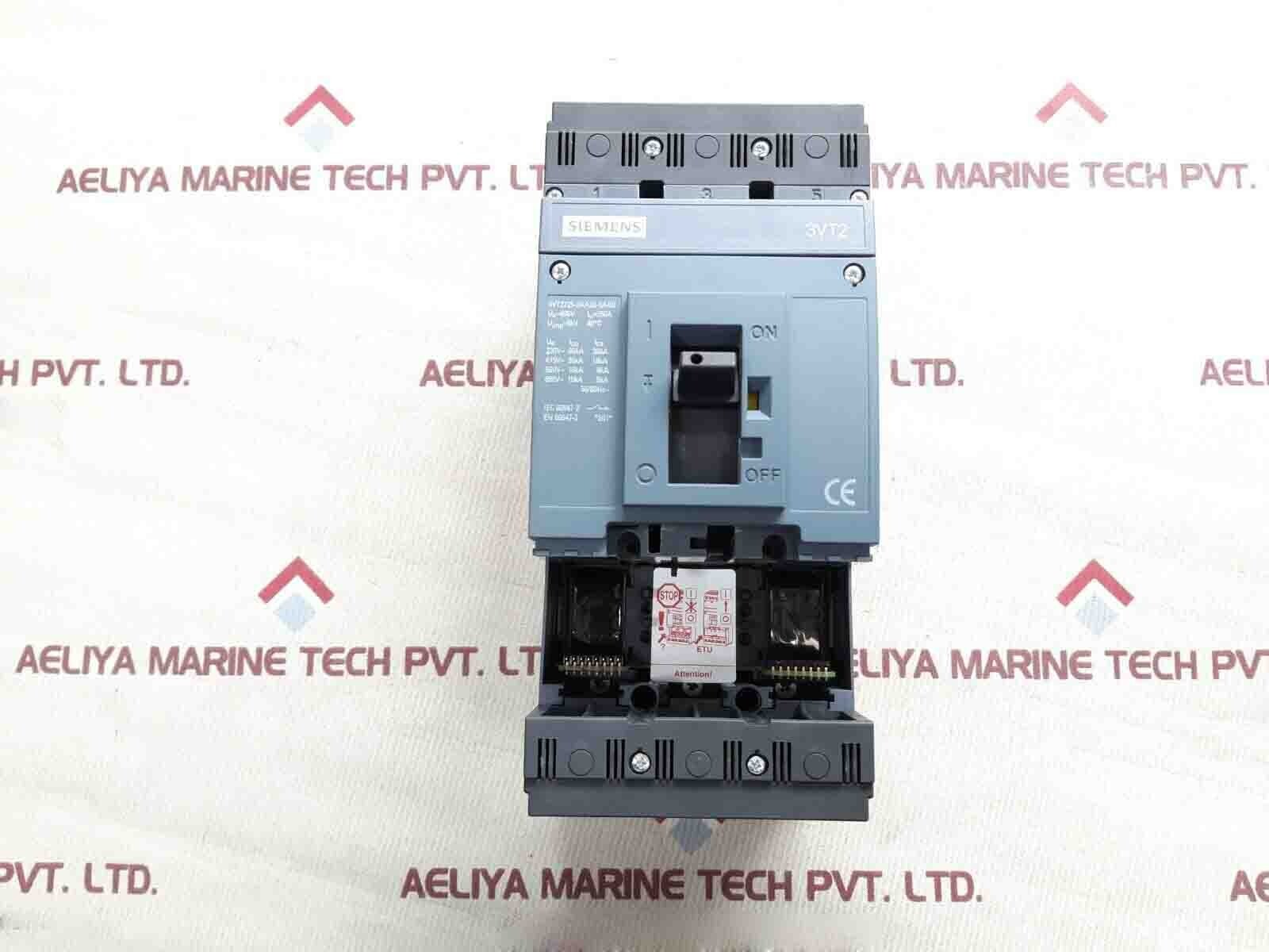 Siemens 3vt2725-2aa36-0aa0 250Amp Circuit Breaker 36ka/415v Ac
