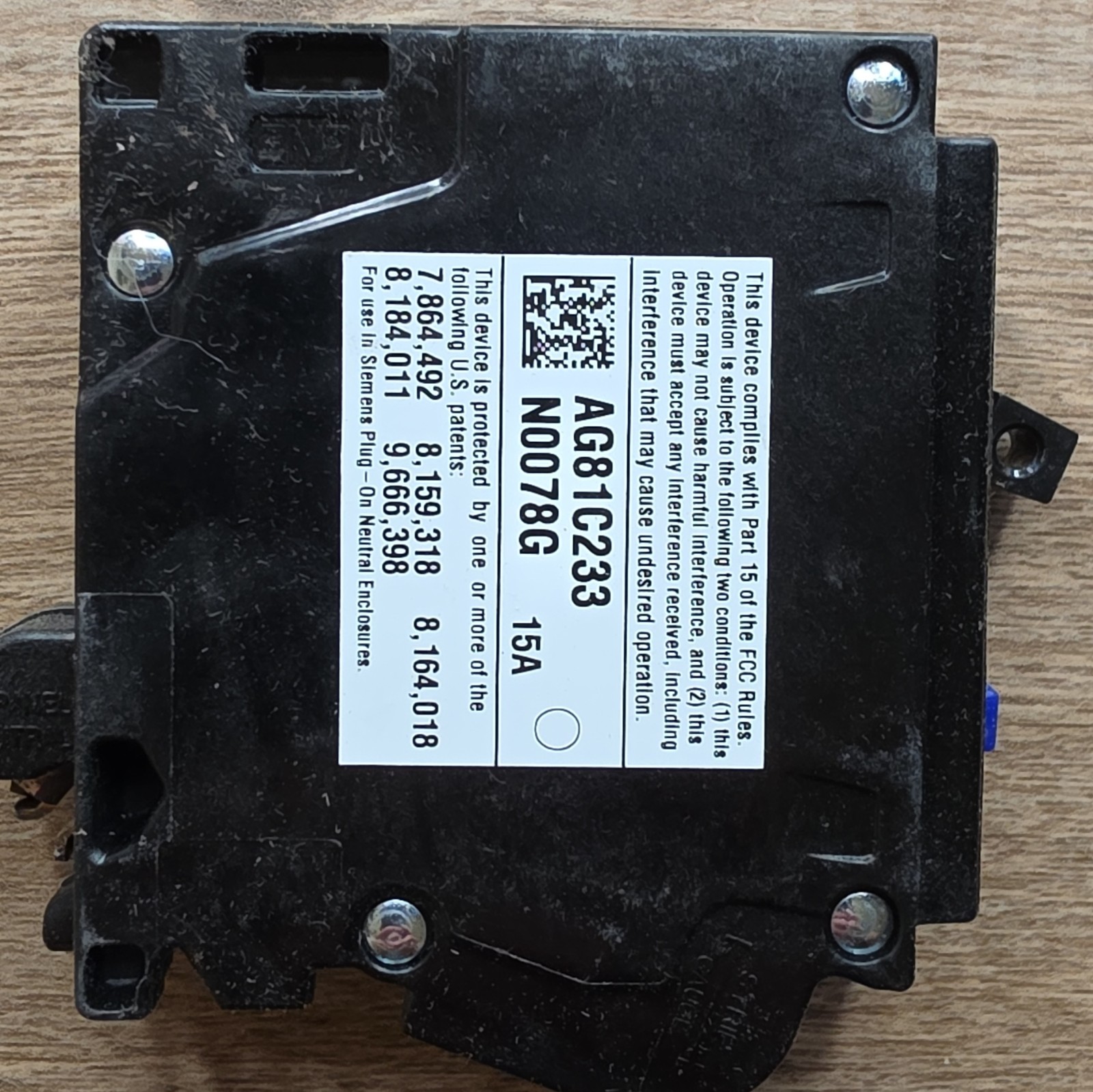 Siemens QA115AFCN 15A 120V 1-Pole Combination AFCI Breaker w/ Test Button