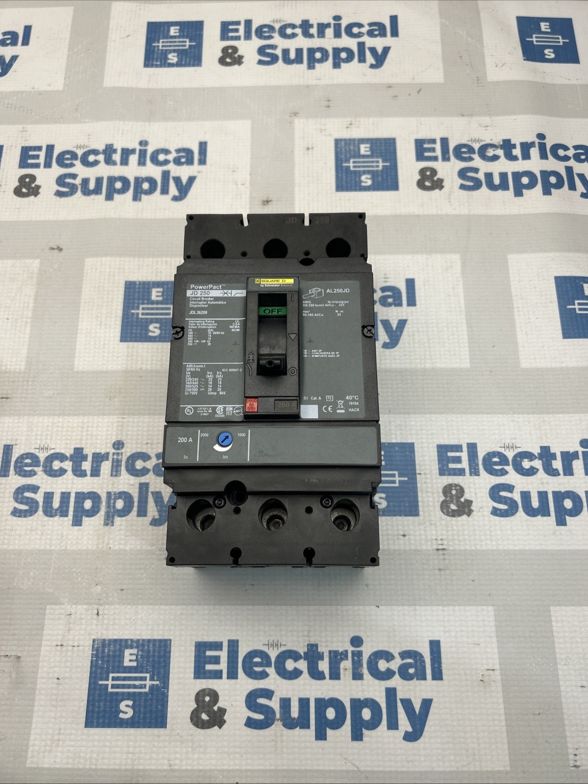 JDL36200 Square D 200 A 600V 3P Circuit Breaker NEW Pullout