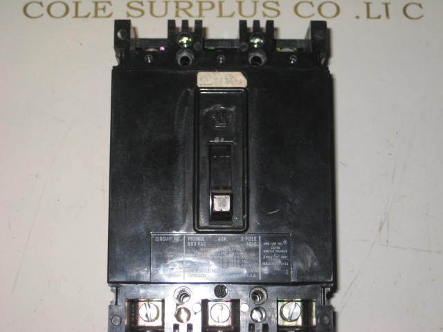 Westinghouse Circuit Breaker , FB3060L 60A 3-Pole 600V (B1)