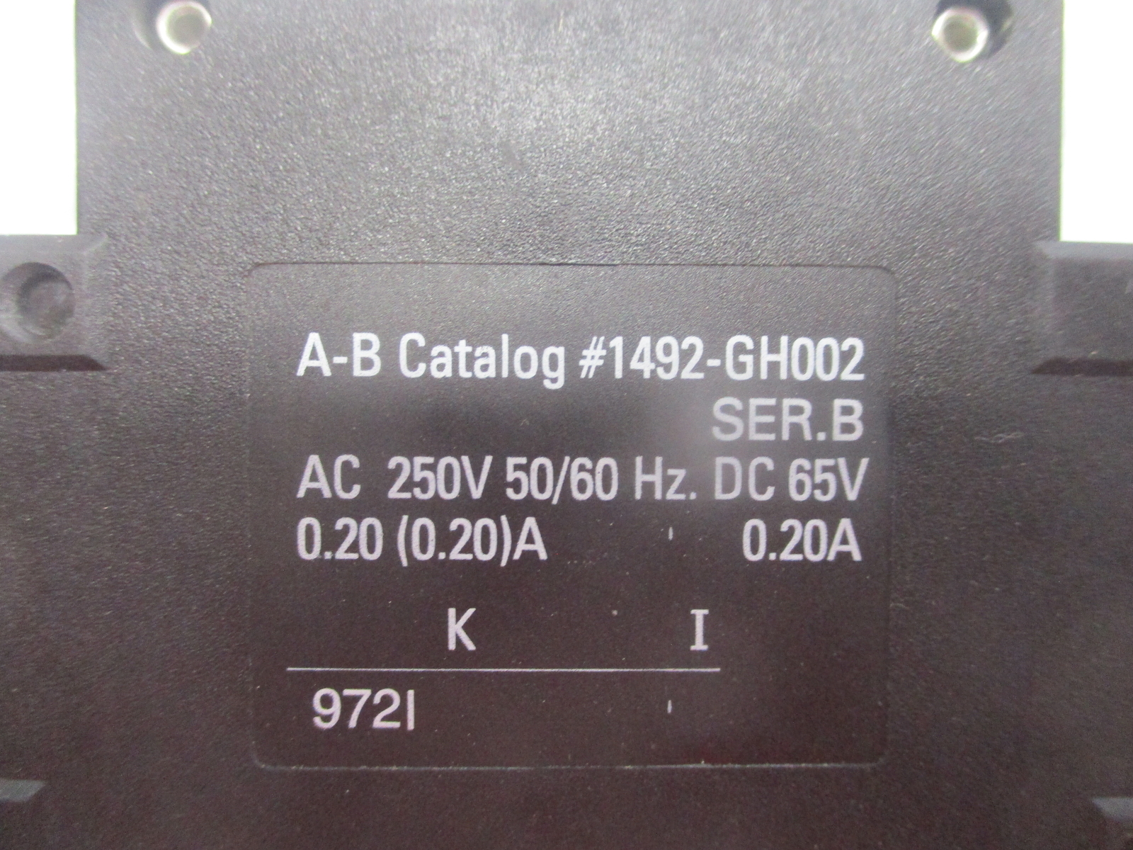 ALLEN BRADLEY 1492-GH002 SER.B BREAKER 1POLE 0.20AMP NSNP