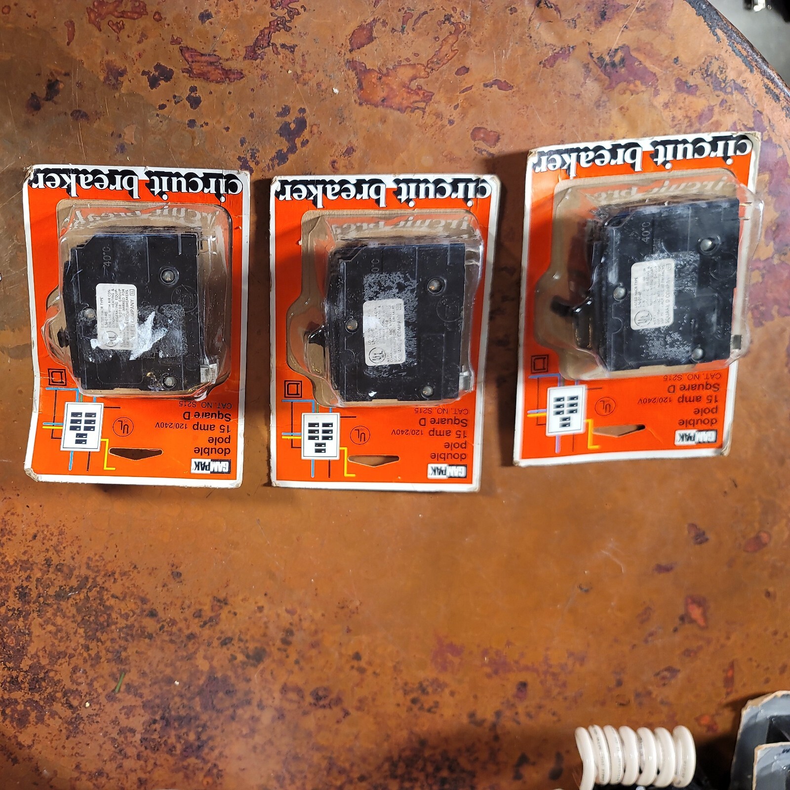 Set of 3 Square D Circuit Breaker QO215 VAC 15 Amp Double Pole New in Packaging