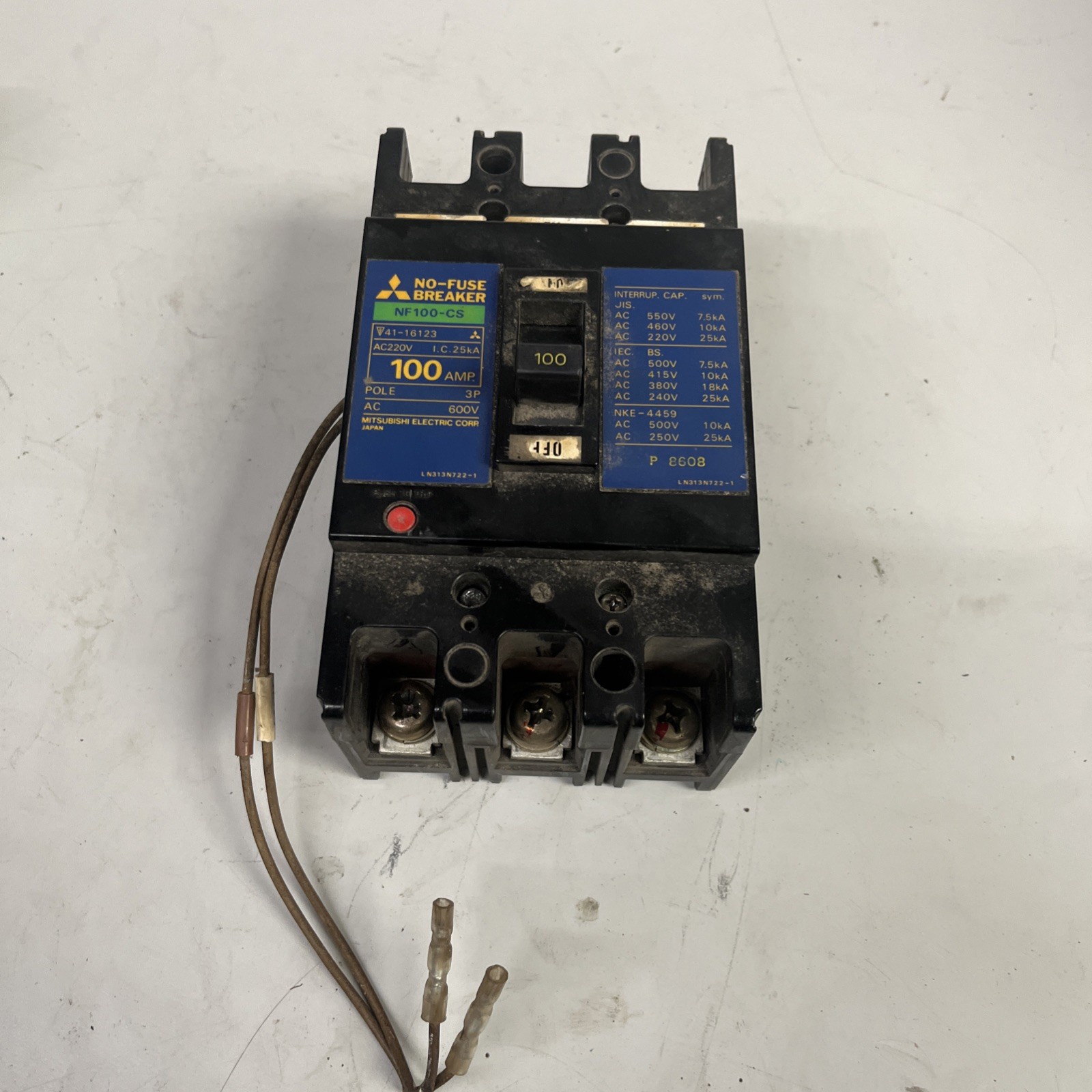MITSUBISHI NF100-CS NO-FUSE CIRCUIT BREAKER 100A 3 POLE 600VAC NEW FAST SHIPPING