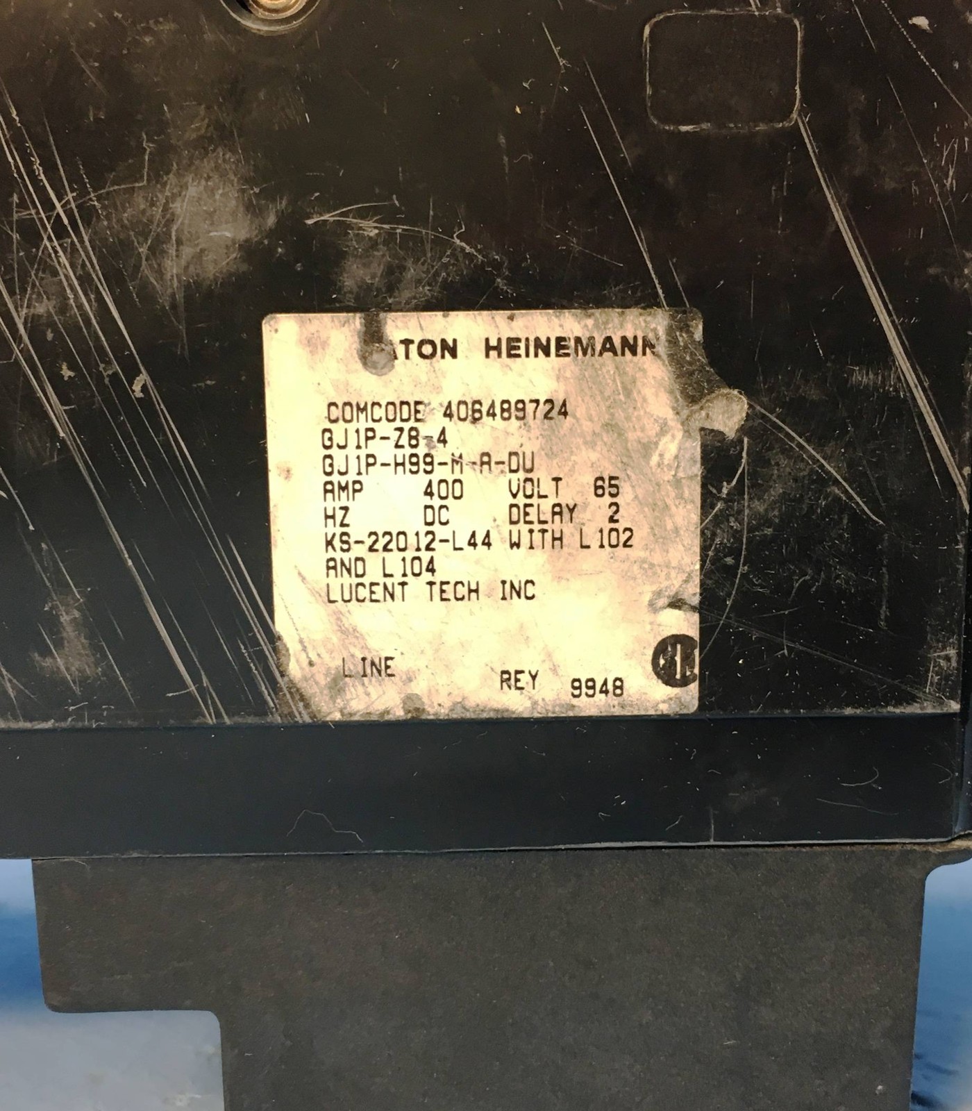 Heinemann Eaton GJ1P-Z8-4 400A Circuit Breaker GJ1P-H99-M-A-DU 2 Pole 400 Amp