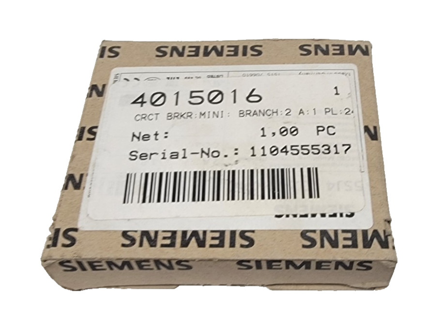 Siemens 5SJ4102-7HG40 Miniature Circuit Breaker 1 P 2A C Curve DIN Rail Mount