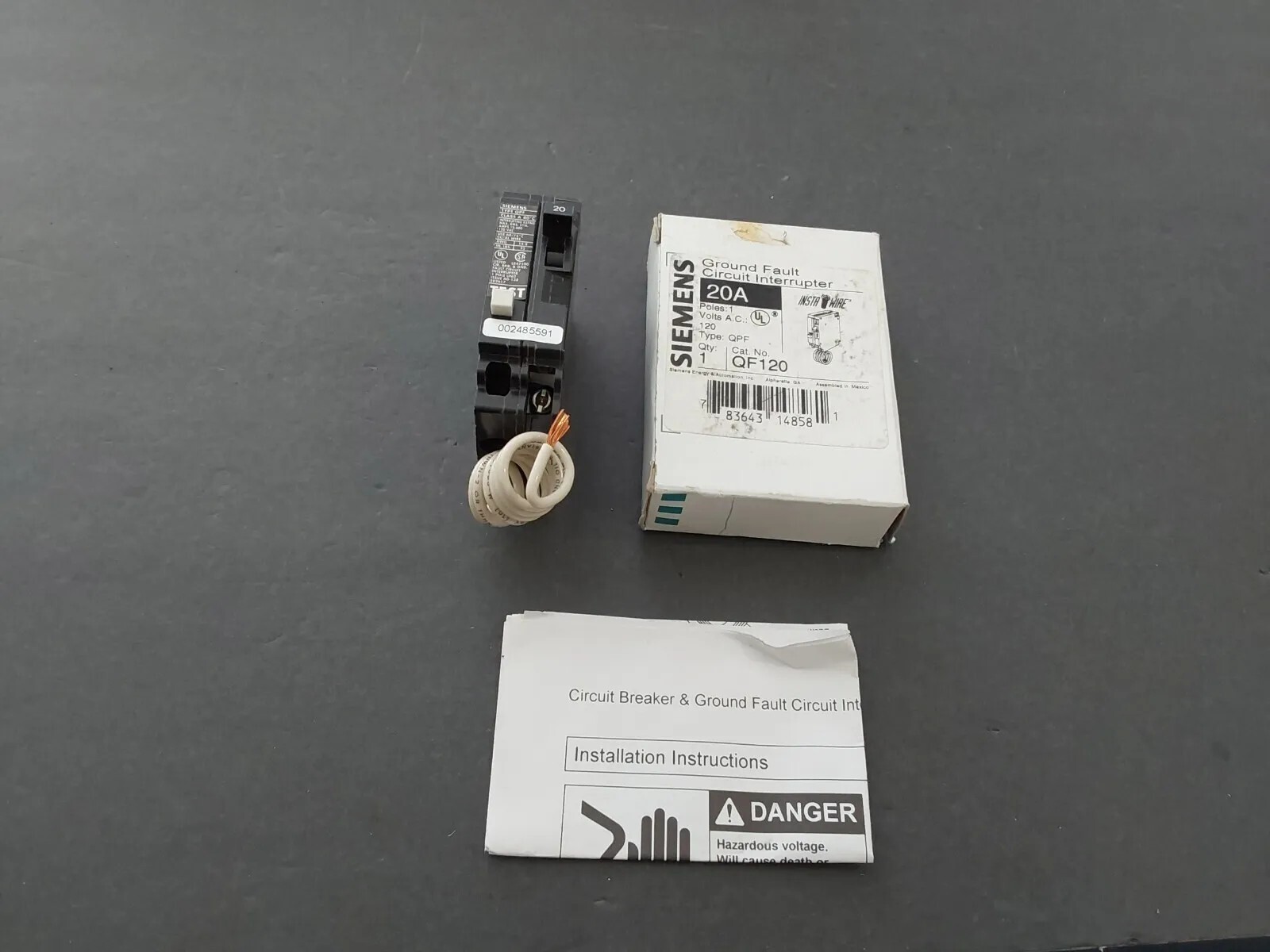 NEW Siemens QF120 20amp GFI Breaker 1 Pole 120V Free Ship