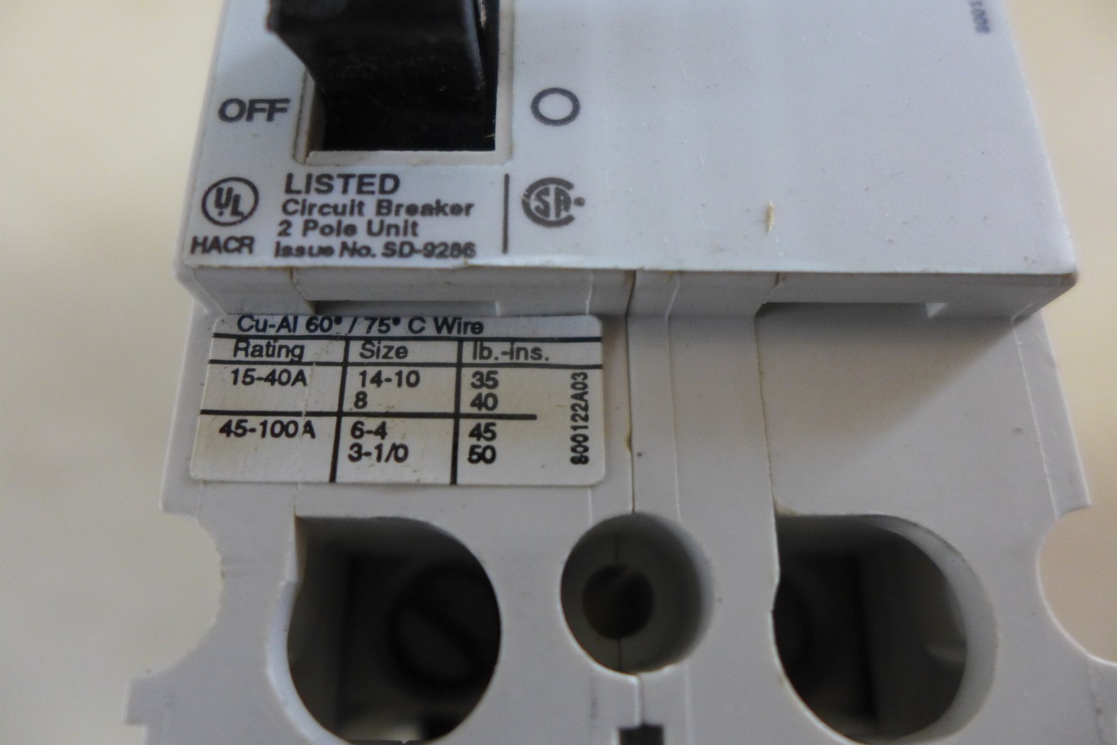 R14 SIEMENS CQD BREAKER 2 POLE SD-9286 480/277Vac 125/250Vdc FREE SHIPPING