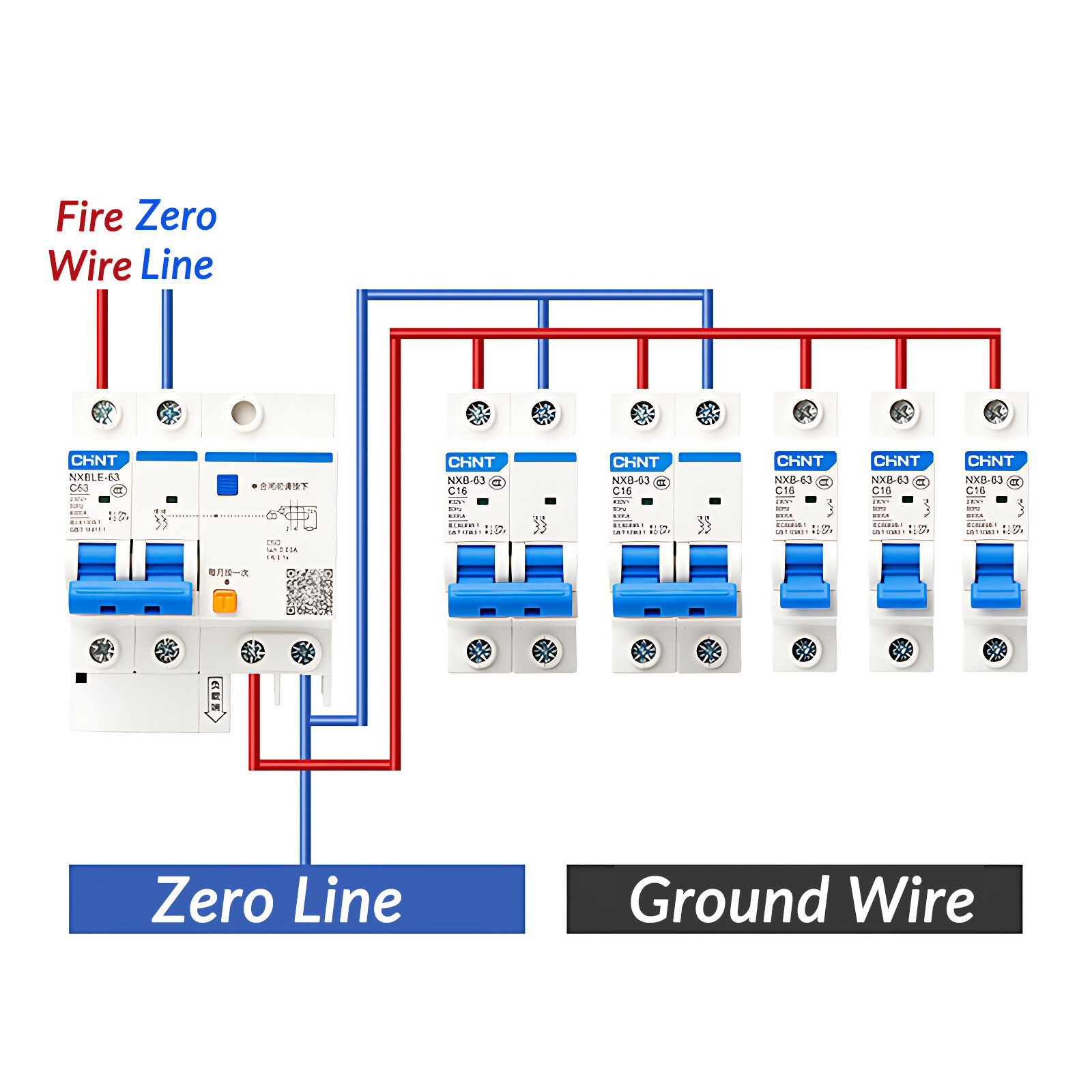 1A/2A/3A/4A/5A/6A/10A~125A 1/2/3/4/1P+N Pole NXB Circuit Breaker Fuse Air Switch