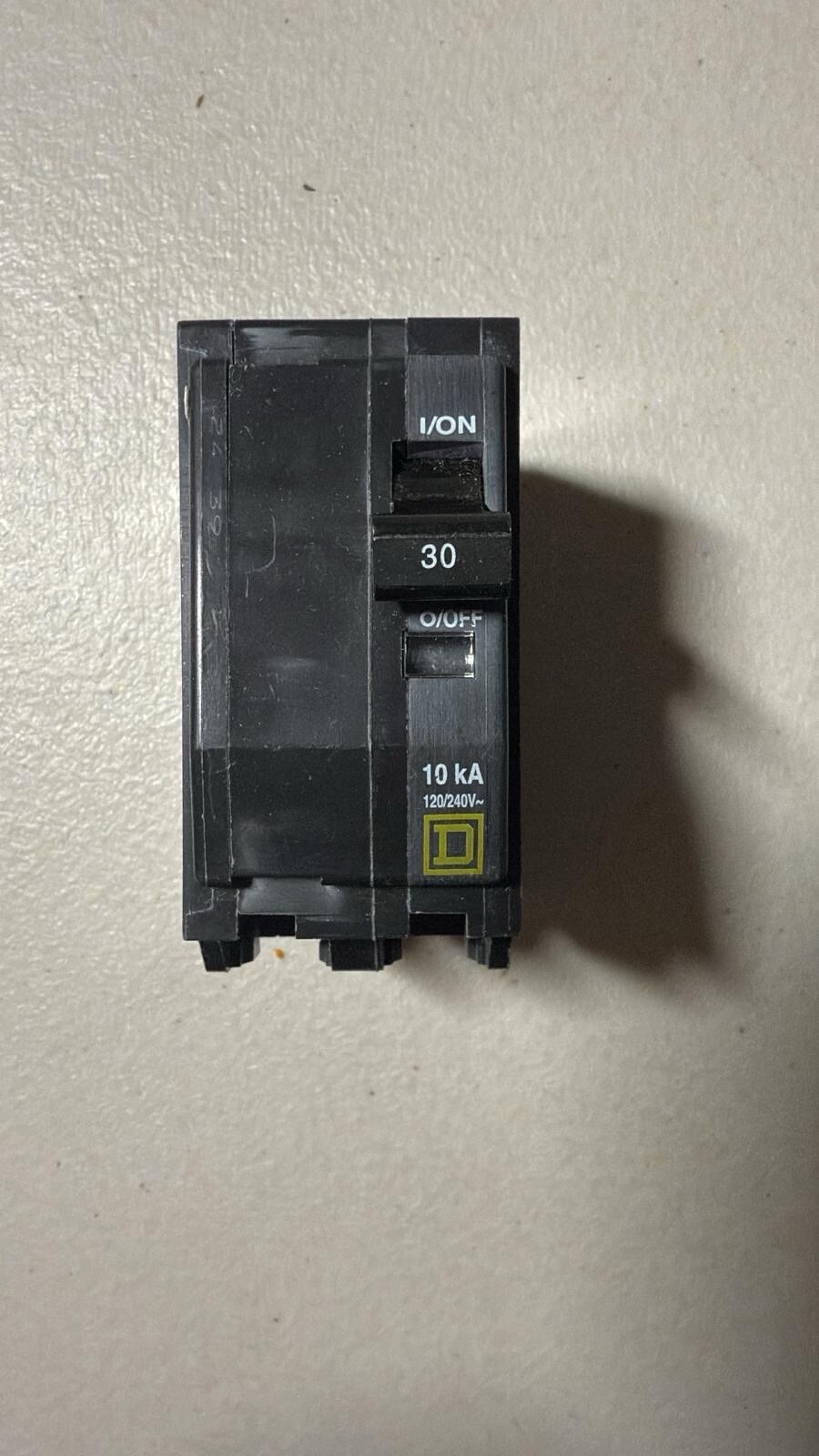 SQUARE D QO230 2-Pole 30-Amp 120/240V Circuit Breaker.