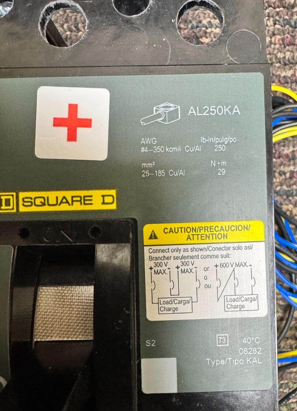 Schneider Electric Square D AL250KA KHF3622522DC1777 600VDC 225A Circuit Breaker