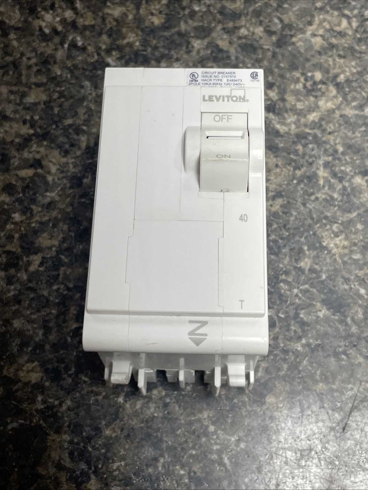 Leviton LB240-T 40A 2P 120/240V Standard Plug-On Neutral Circuit Breaker