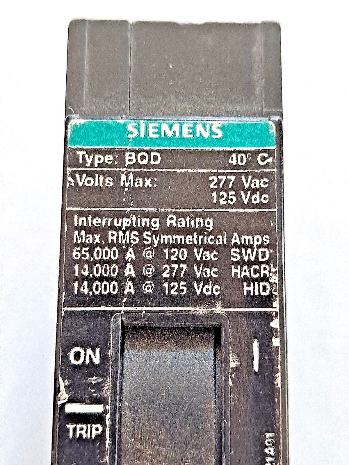 SIEMENS BQD120 20 AMP 1P POLE 120/277V BOLT ON CIRCUIT BREAKER FREE SHIPPING