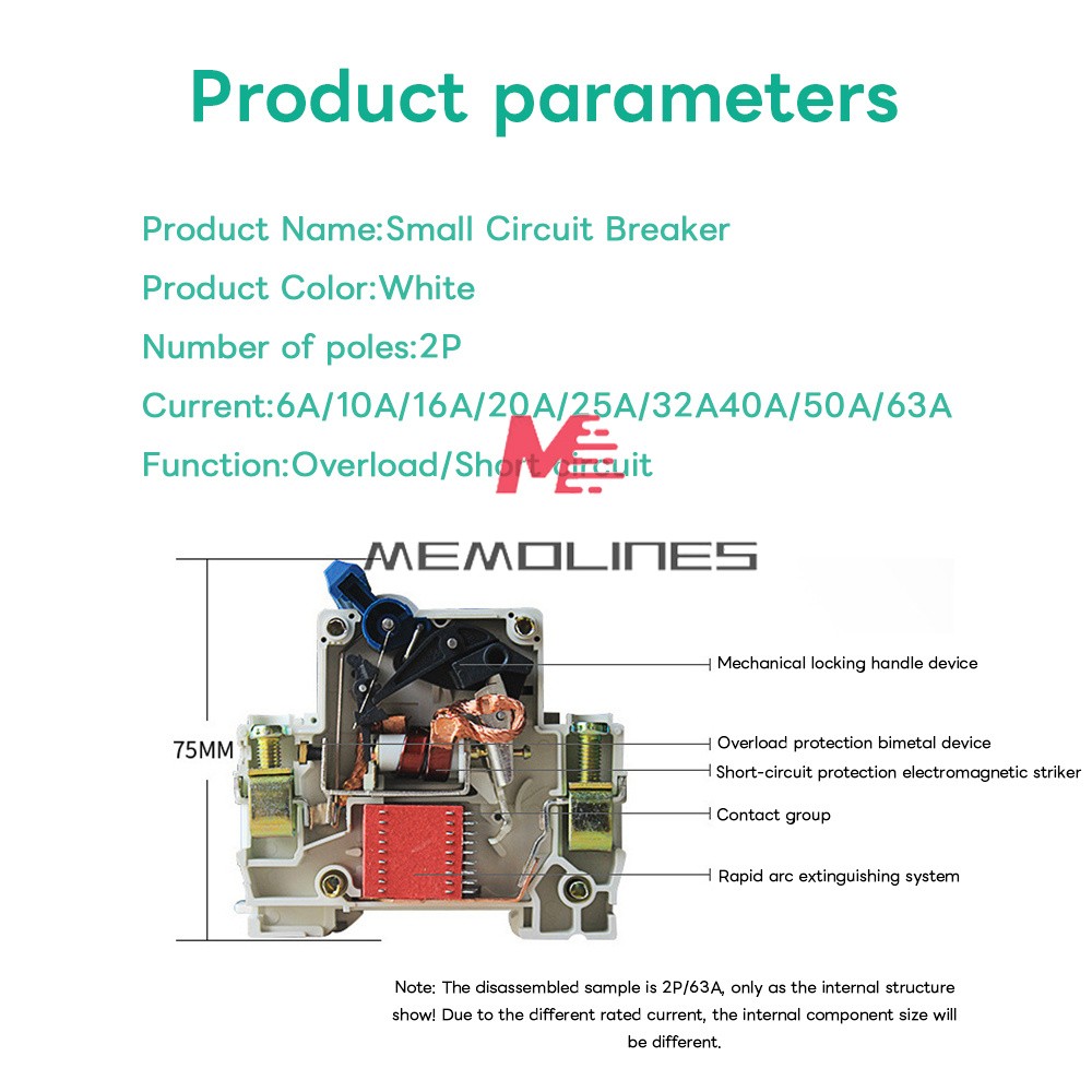 DZ47-63 2P Mini Circuit Breaker 6-63A Overload Short Circuit Protetion 400V 50Hz