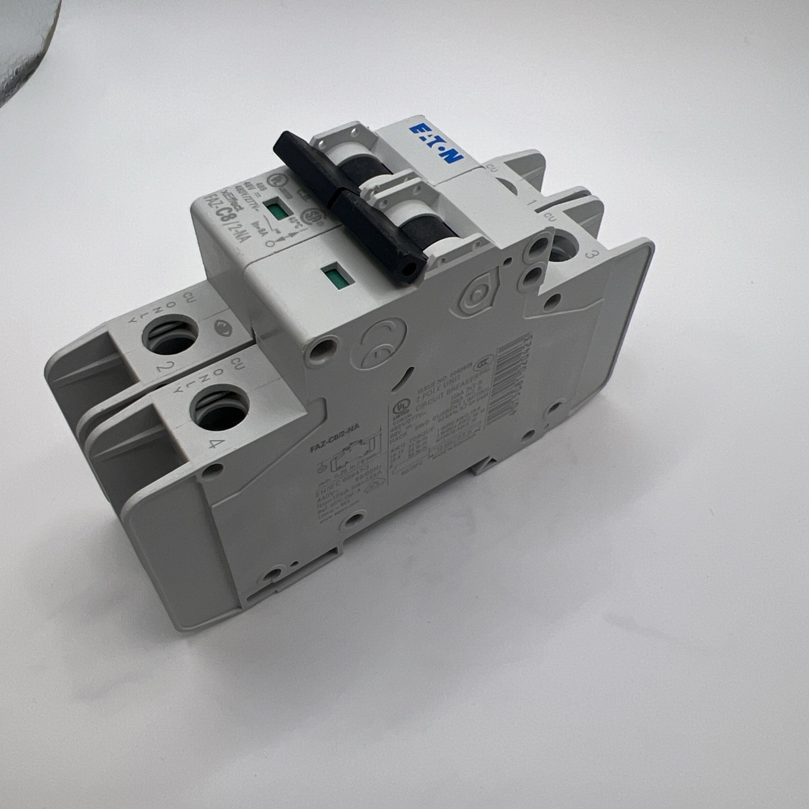 Eaton FAZ-C8/2-NA 2 Pole 8A Trip C Miniature Circuit Breaker 102166, NEW