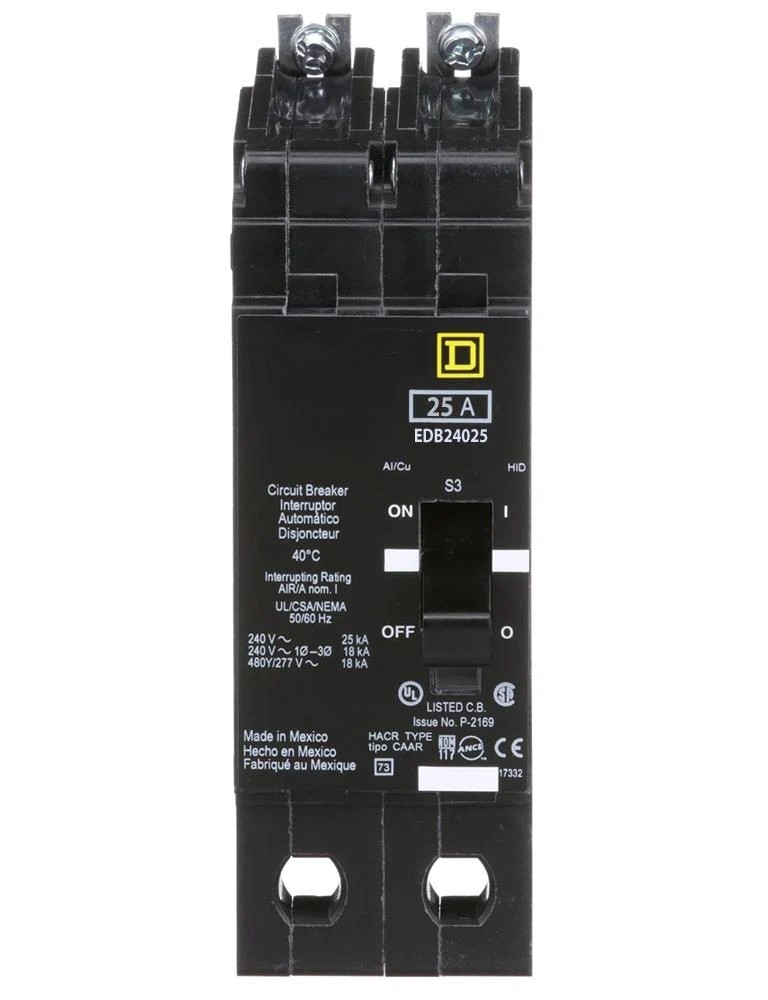 SQUARE D EDB24025 25A 480V Circuit breaker