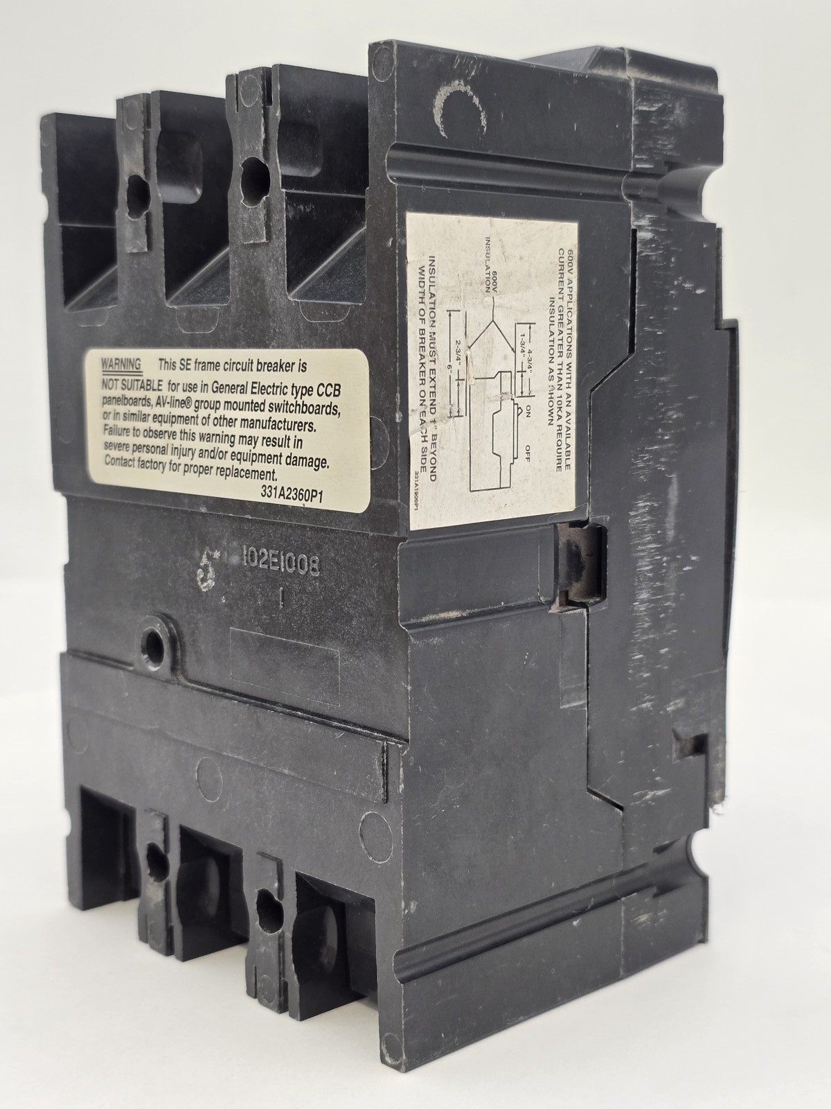 General Electric SELA36AT0060 Bolt On Circuit Breaker 60A 600VAC 3P 25 kA Trip