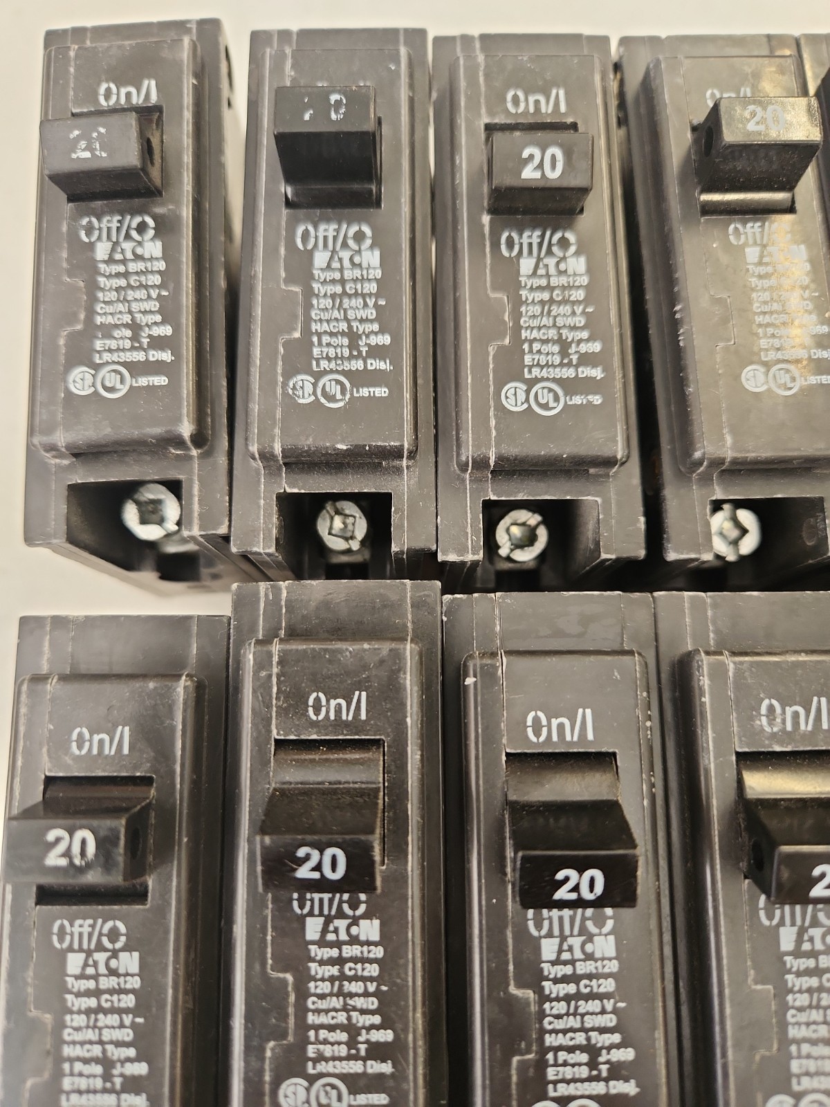 LOT OF 23 Eaton BR120 Circuit Breaker – Black READ DESCRIPTION