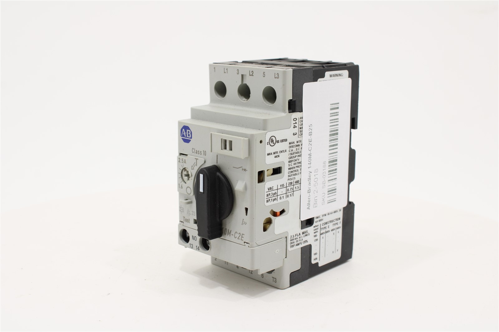 Allen-Bradley 140M-C2E-B25 Motor Protection Circuit Breaker | 3-Pole | 1.6-2.5A