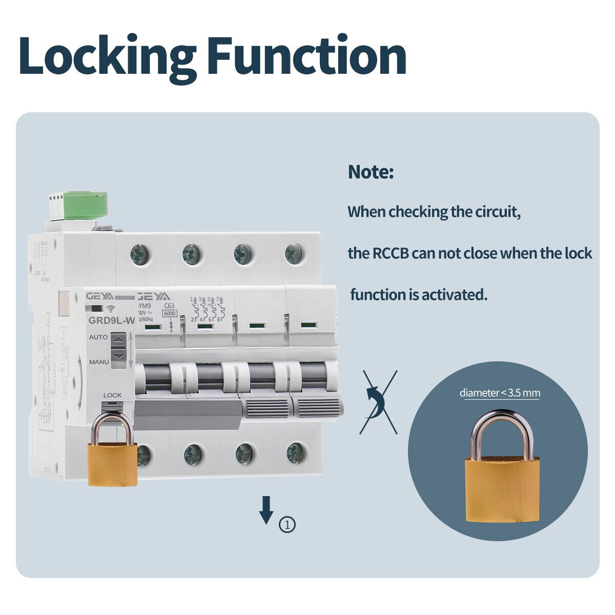 GEYA WIFI Tuya Smart Circuit Breaker 4P 6-63A MCB With Short Circuit Protection