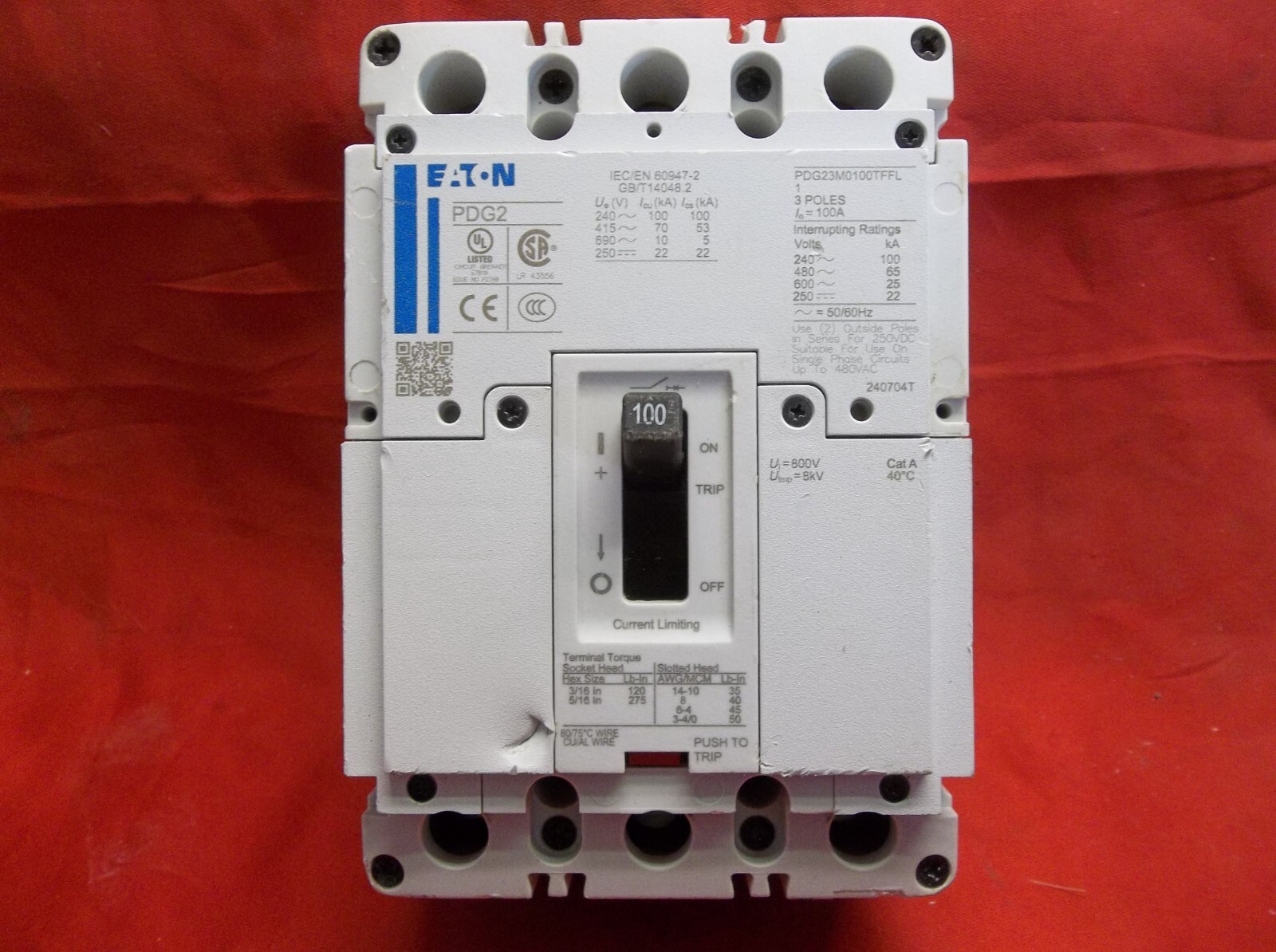 EATON PDG23M0100TFFL circuit breaker 3325C2