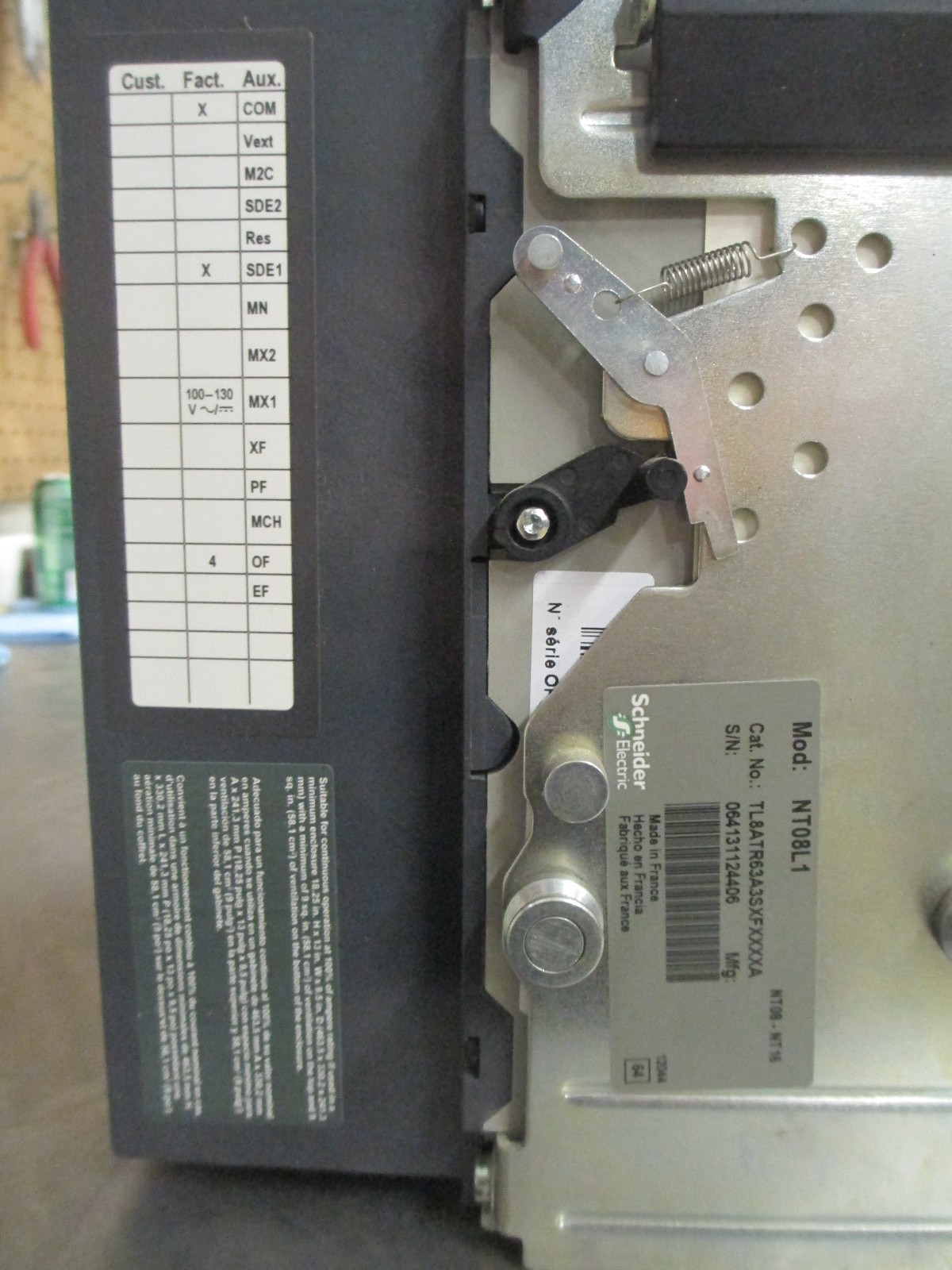 Sq D MasterPact Breaker NT08L1 800A Frame 600A Rated MO/DO 5.0P w/ LSI Used E-Ok