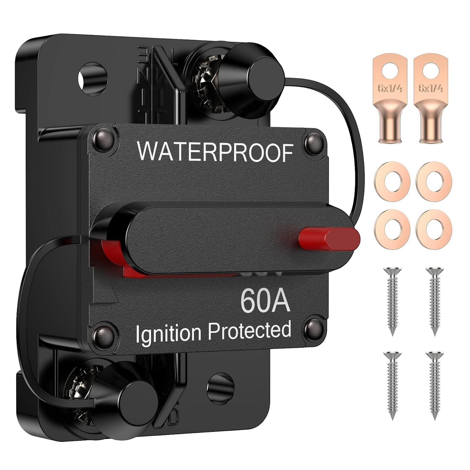 60 Amp Circuit Breaker Waterproof Manual Reset Switch Marine ATV Trailer 12V-48V