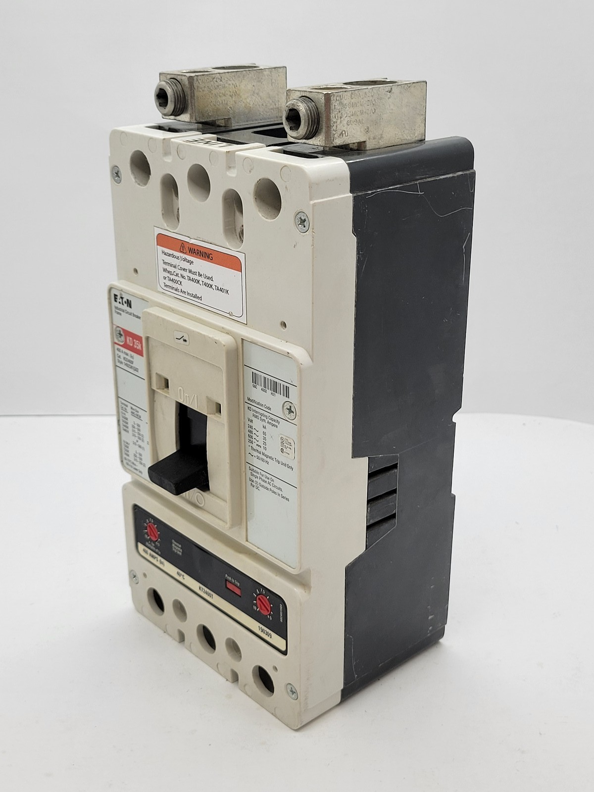 Eaton KD2400F Bolt-On Circuit Breaker 400A 2P 480V 1PH KD35K 400A KT2400T Trip