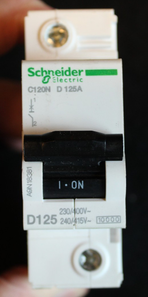 Schneider Electric 1 Pole 125 Amp Circuit Breaker C120N D 125A A9N18381