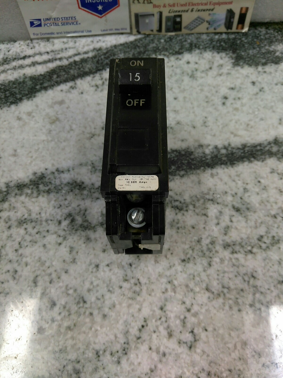 GE TYPE TQL-AC 15AMP, 1 POLE, 120/240VAC GROVE CIRCUIT BREAKER / CHIPS (20CB3