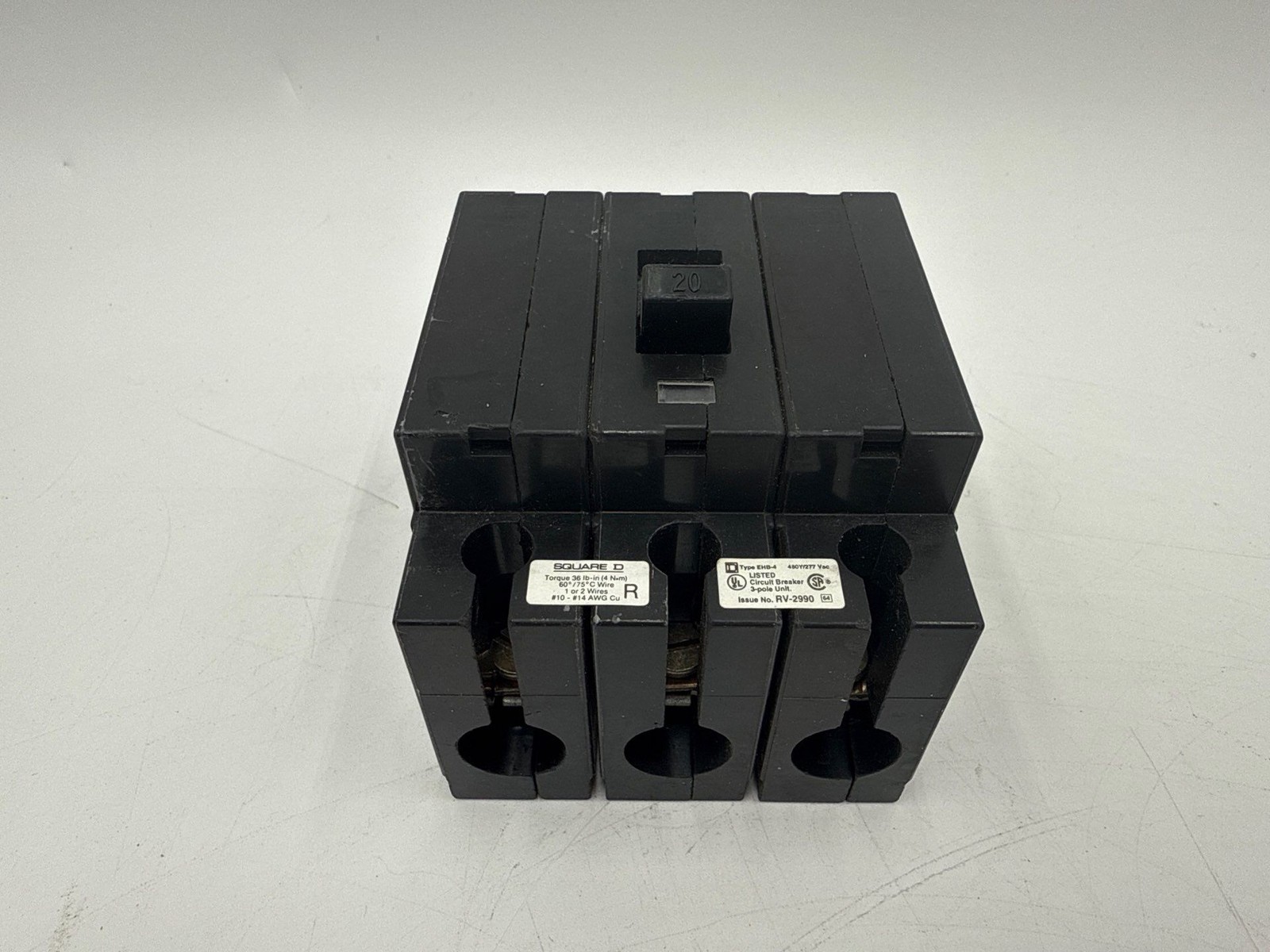 Square D EHB34020 Bolt On Circuit Breaker 20A 3P 277/480V EHB 20 Amp 3 Pole