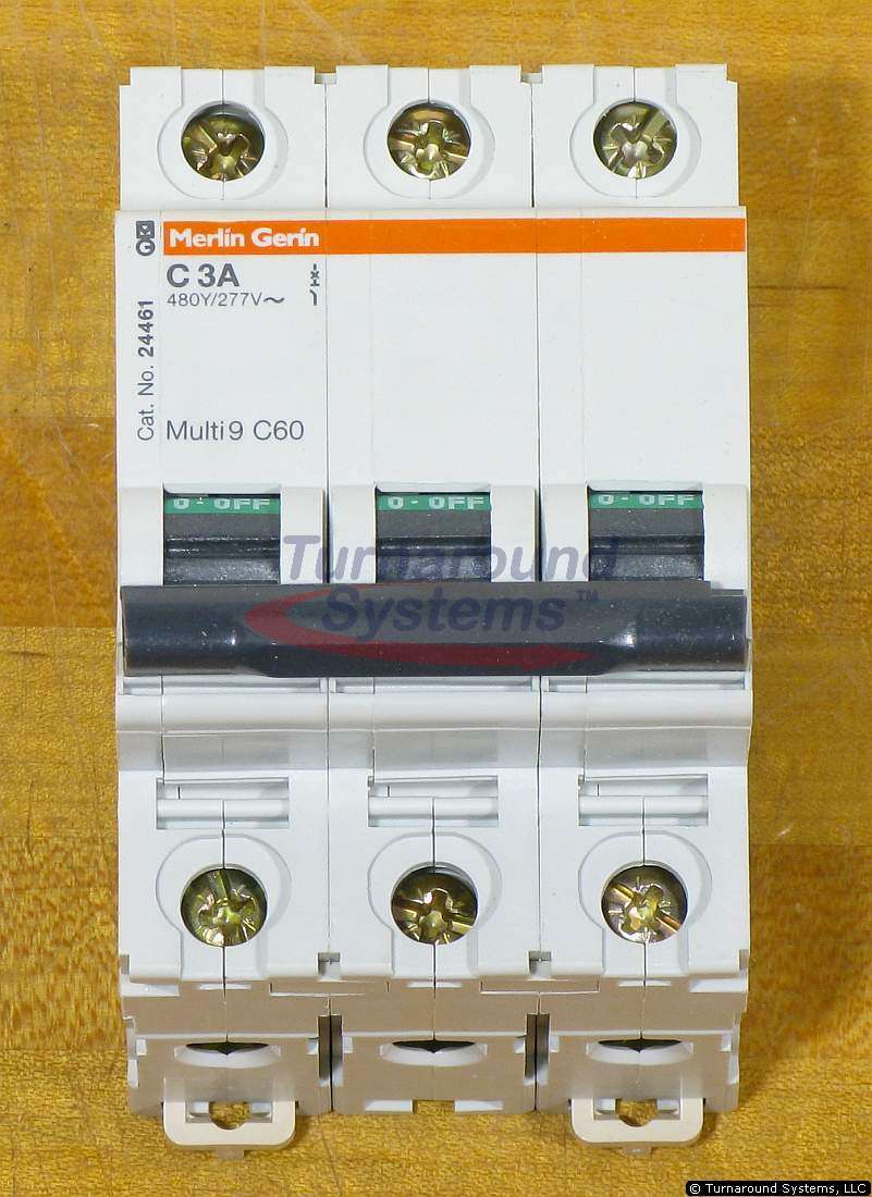 Schneider Square D 24461 Circuit Breakers, 3 Amp, 3 Pole, 277/480 VAC, DIN, NEW!