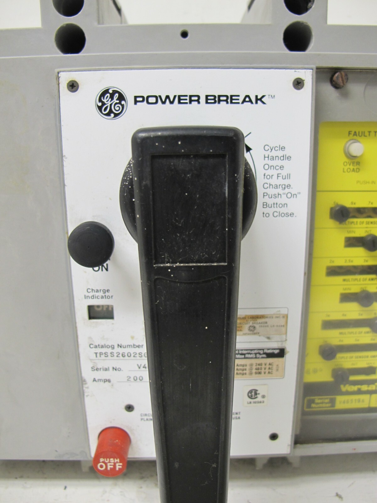 General Electric TPSS2602SGA3 200 A Power Break Breaker VersaTrip LSIG TPSS2602