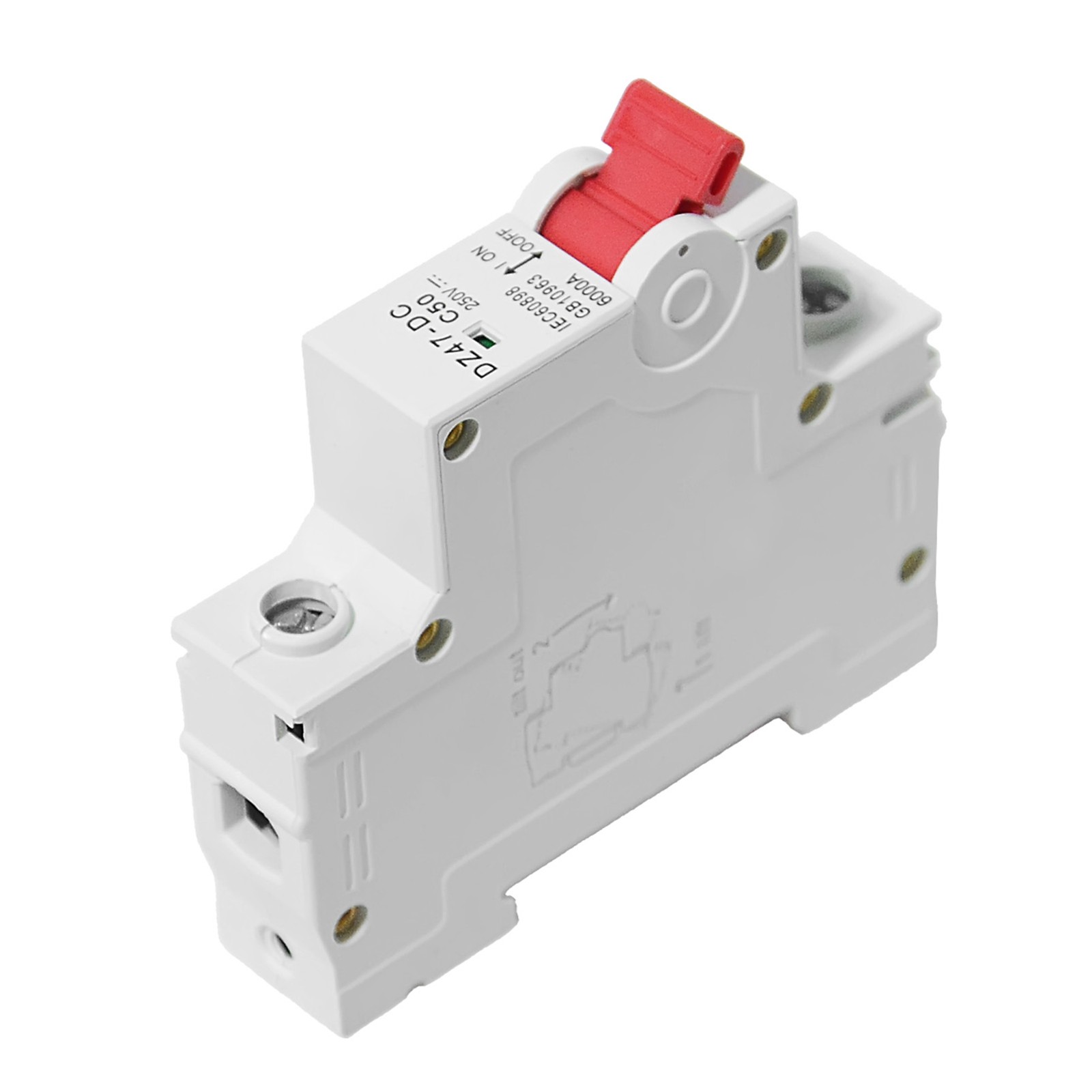 DC 1P 50AMP Miniature Mini Circuit Breaker DC MCB Din Rail Air Switch 500v