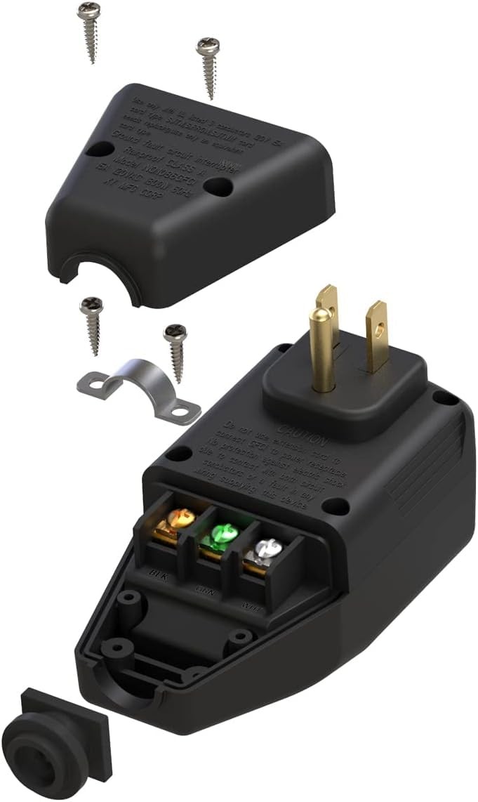 GFCI Plug Assembly Auto Reset 15 Amp 3 Prongs, 5 Years , Ground Fault Circuit…