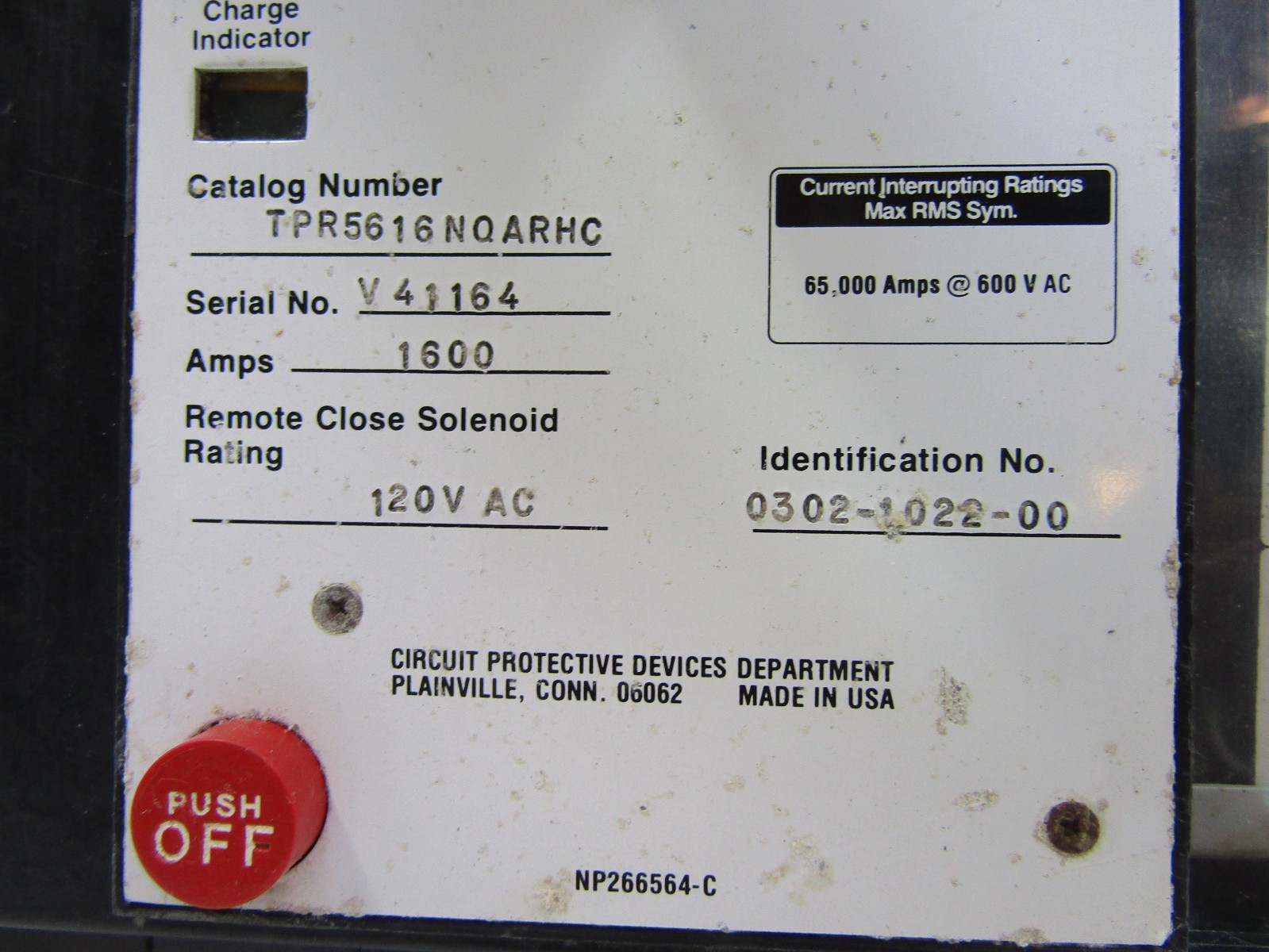 GE TPR5616NQARHC 1600 Amp 600V PowerBreak Breaker 1600A TPR5616 General Electric