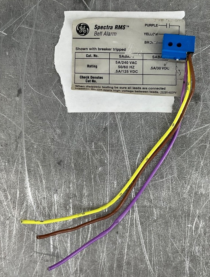 G.E. SABAG1 SPECTRA RMS BELL ALARM 5A/240VAC .5A/30VDC FOR SE150-SK1200 BREAKERS