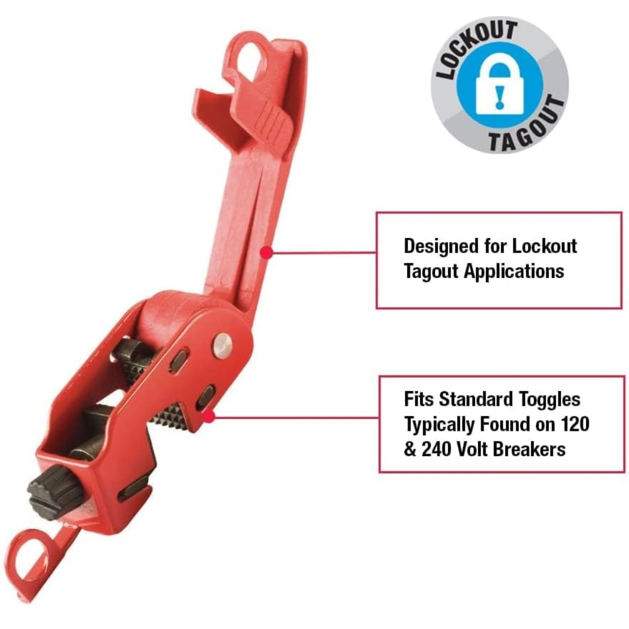 7 Pack Master Lock Red Circuit Breaker Lockout Tagout for Single/Double Toggles