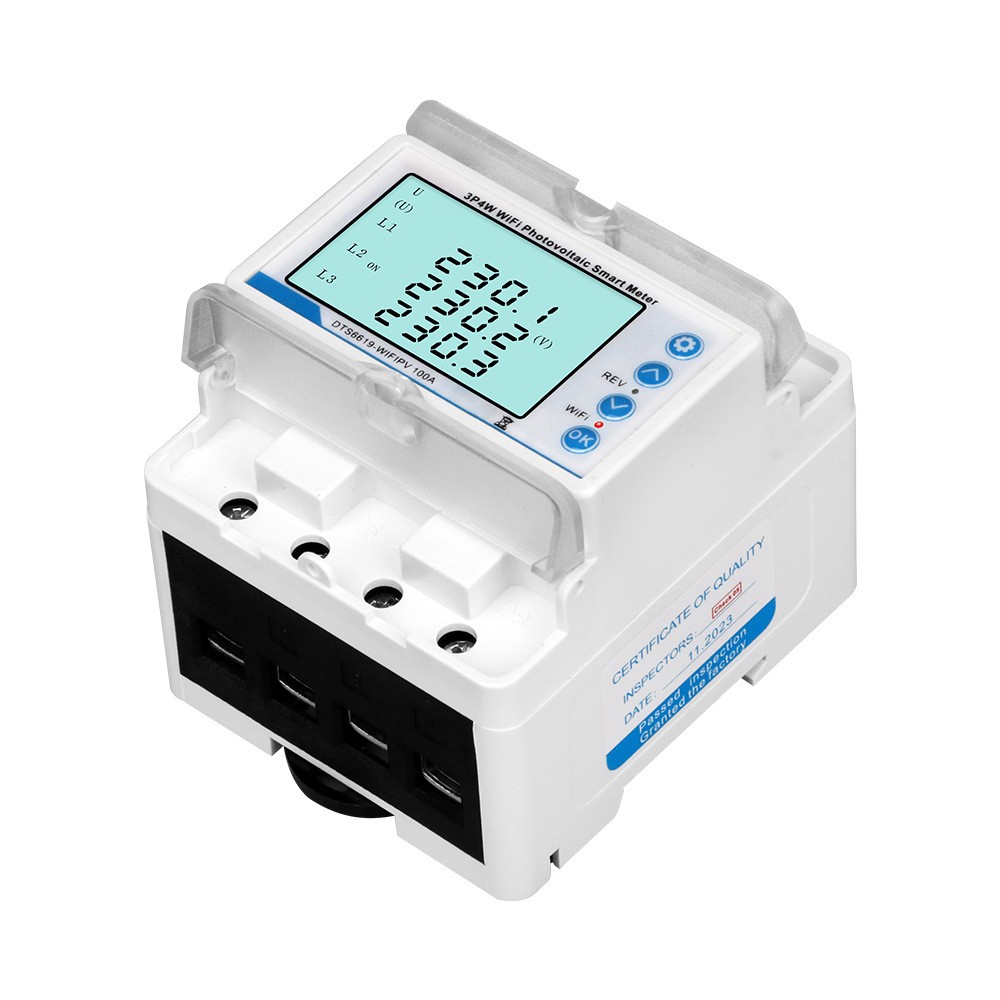 3-phase Tuya WiFi Overload Time Delay Energy Meter Limit Circuit Breaker 100A