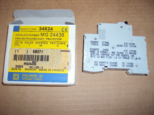 SCHNEIDER ELECTRIC MG24436 IEC Supplementary Protector, 277V AC ,65VDC, Amps 25