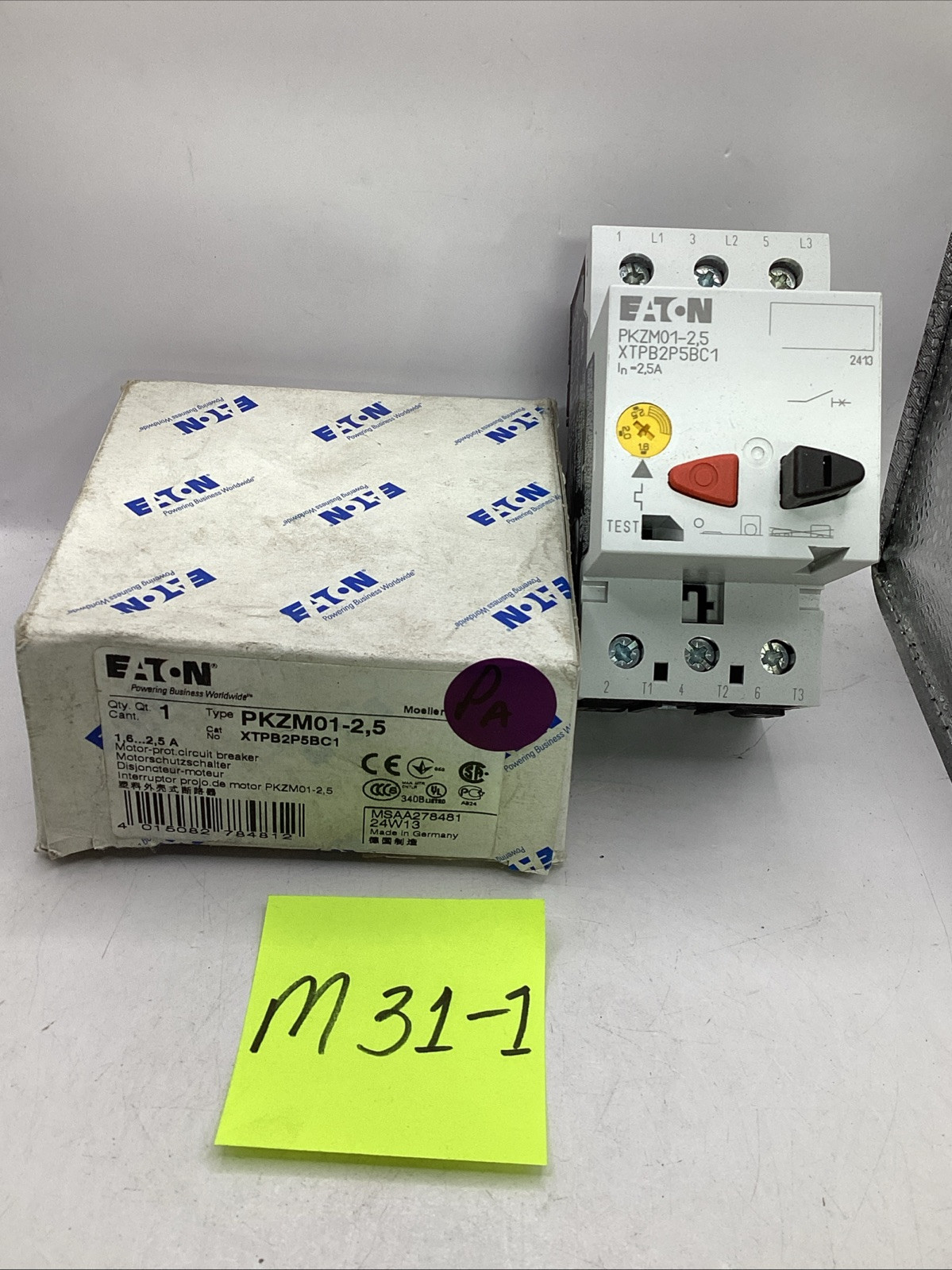 Eaton PKZM01-2,5 XTPB2P5BC1 Motor Protection Circuit Breaker 🟣