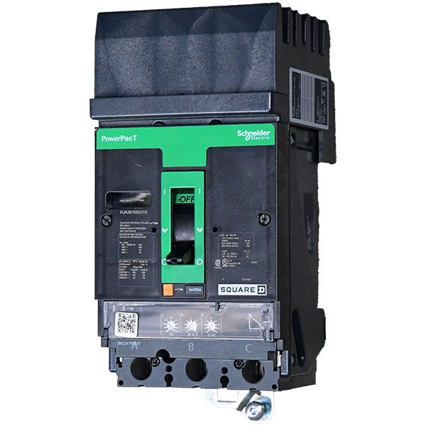 HJA36100U31X Square D 100A 600V 3P(ABC) Powerpact I-Line Circuit Breaker -SES
