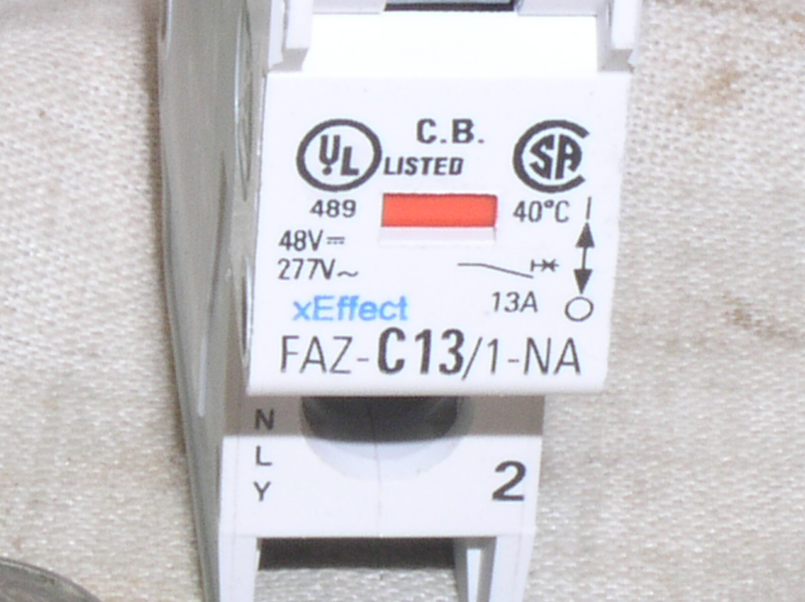 EATON HEINMANN FAZ-C13/1-NA-SP AC DC DIN RAIL CIRCUIT BREAKER 13A A AMP 48 V 277