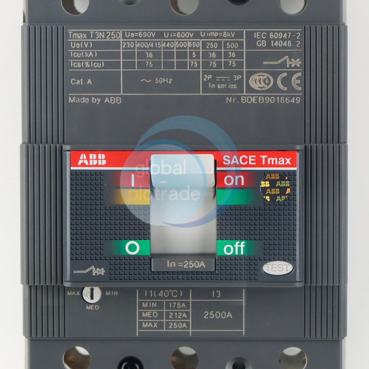 1PCS New ABB TMAX T3N250 TMD250/2500 FF 3P 250A 1SDA051247R1 Circuit Breaker